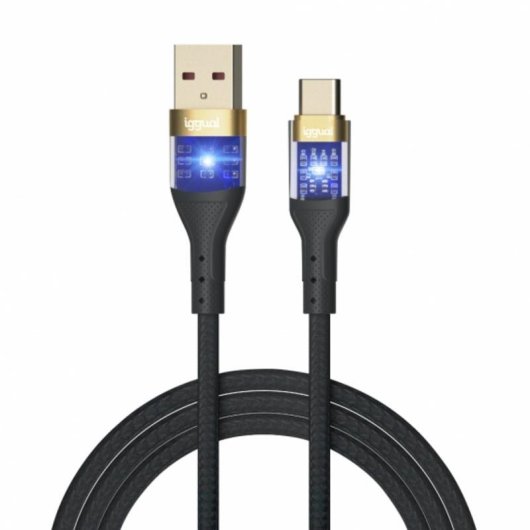 Cable USB-A a USB-C 3A 1 m Negro IGGUAL
