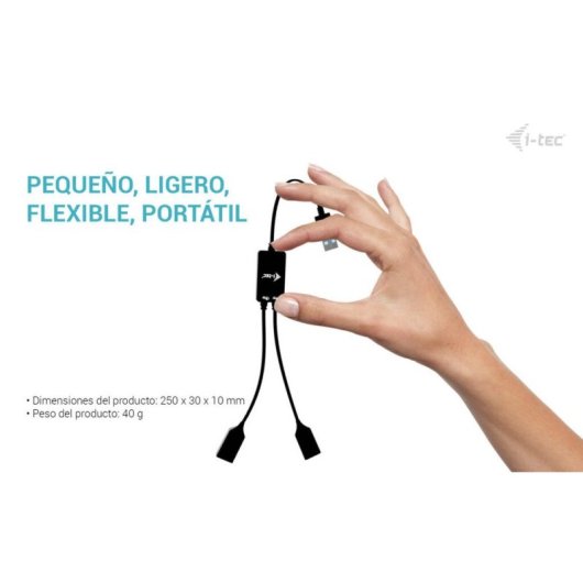 Hub I-Tec 2 porte USB-A 5 Gbps USB 3.2 Gen 1 cavo 0,1 m nero