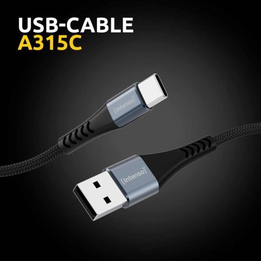 USB-C-Kabel Intenso A315C 1,5 m Schnellladung 60 W schwarz