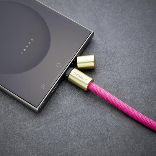 Collar USB-C Intenso para Móvil con Carga Rápida 60W 1,65m Rosa