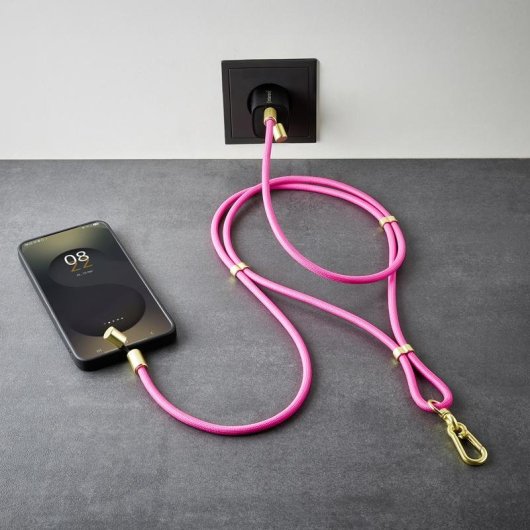 Collar USB-C Intenso para Móvil con Carga Rápida 60W 1,65m Rosa