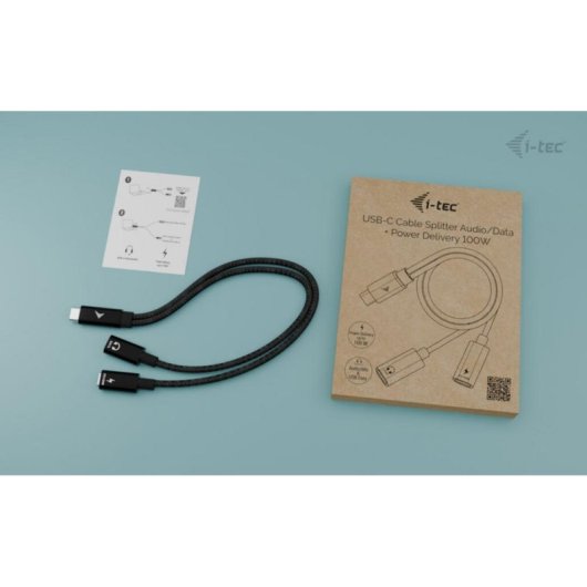 USB-C Splitter I-Tec Audio/Daten + Power Delivery 100W 0,3 m