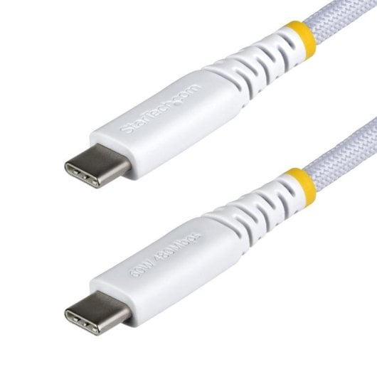Cable de Carga USB-C StarTech.com 30 cm 60W 3A PD Trenzado Blanco