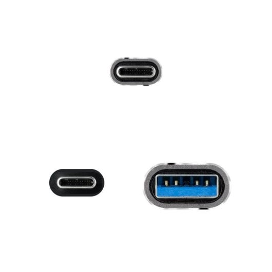 Kabel USB 3.2 Gen2x2 Nanocable 20 Gbps 100W USB-C an USB-C 1,5 m Grau/Schwarz