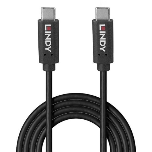 Cable USB-C à USB-C Lindy 36975 0,5 m USB 3.2 Gen 2x2 20 Gbit/s Noir