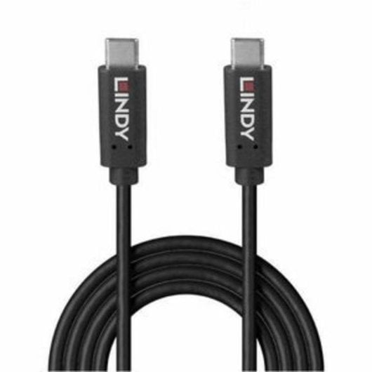 Cable USB-C à USB-C Lindy 36975 0,5 m USB 3.2 Gen 2x2 20 Gbit/s Noir