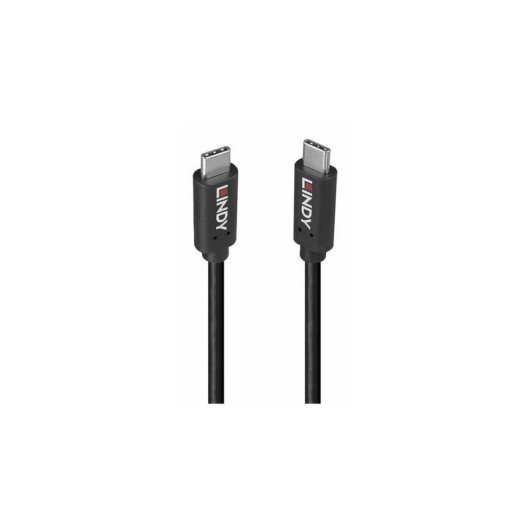 Cable USB-C à USB-C Lindy 36975 0,5 m USB 3.2 Gen 2x2 20 Gbit/s Noir