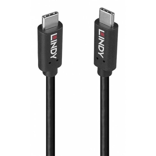Cable USB-C à USB-C Lindy 36975 0,5 m USB 3.2 Gen 2x2 20 Gbit/s Noir