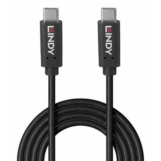Cable USB-C à USB-C Lindy 36975 0,5 m USB 3.2 Gen 2x2 20 Gbit/s Noir
