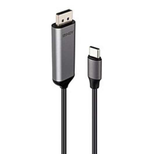 Cabo Adaptador USB-C para DisplayPort 1.4 Lindy 1 m Cinzento