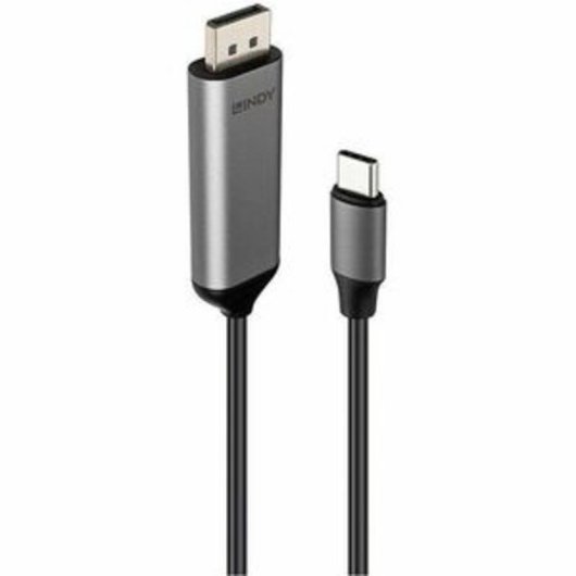 Cabo Adaptador USB-C para DisplayPort 1.4 Lindy 1 m Cinzento