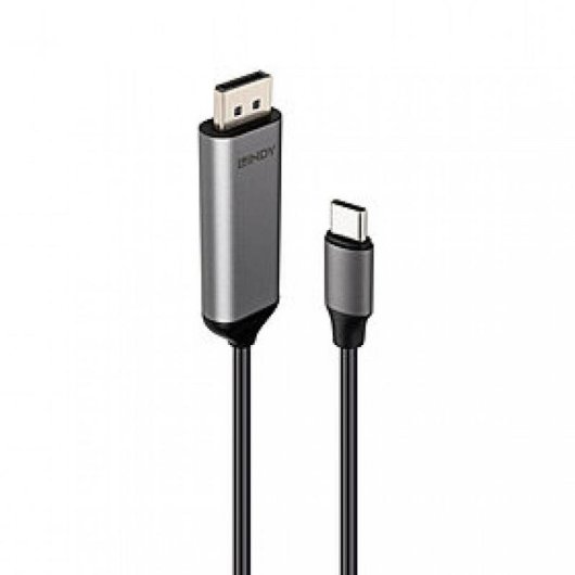 Cabo Adaptador USB-C para DisplayPort 1.4 Lindy 1 m Cinzento