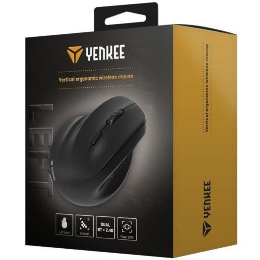 Ratón Yenkee YMS 5060L Vertical Inalámbrico Bluetooth 2400 DPI Negro