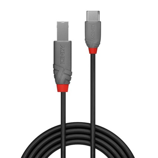Kabel USB C nach USB B Lindy 3 m USB 2.0 Schwarz