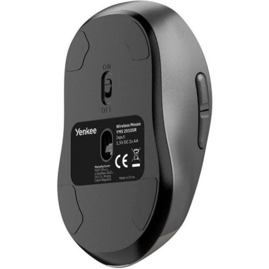 Ratón Yenkee YMS 2010SR Inalámbrico USB 2,4 GHz Bluetooth 3200 DPI Gris Recargable