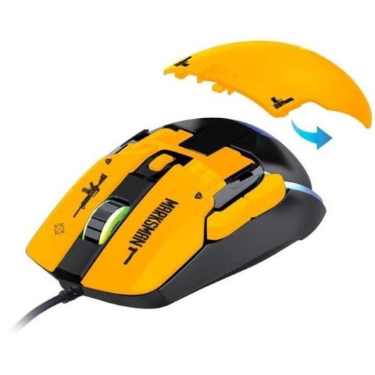 Ratón Yenkee YMS 3600YW Marksman USB 12400 DPI RGB Modular Negro