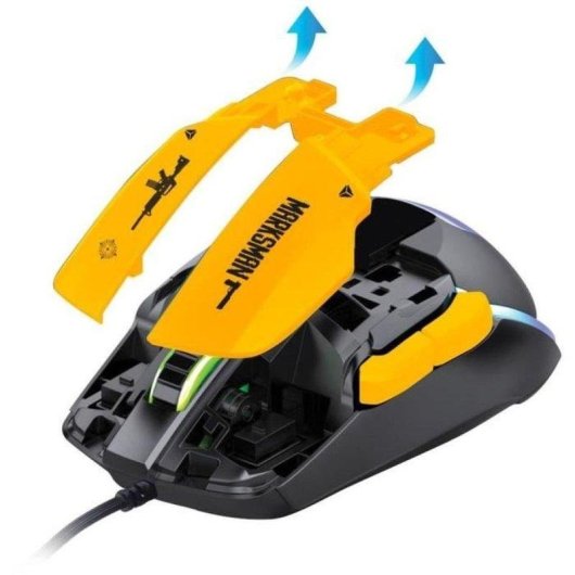 Ratón Yenkee YMS 3600YW Marksman USB 12400 DPI RGB Modular Negro