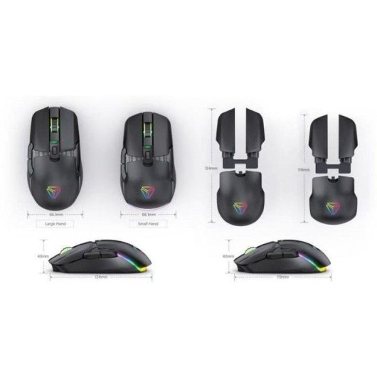 Ratón Yenkee YMS 3600YW Marksman USB 12400 DPI RGB Modular Negro