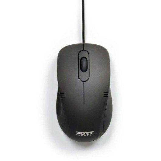 Ratón Port Designs 900400-PRO USB-A 1000 DPI Ambidiestro Negro Ergonomía