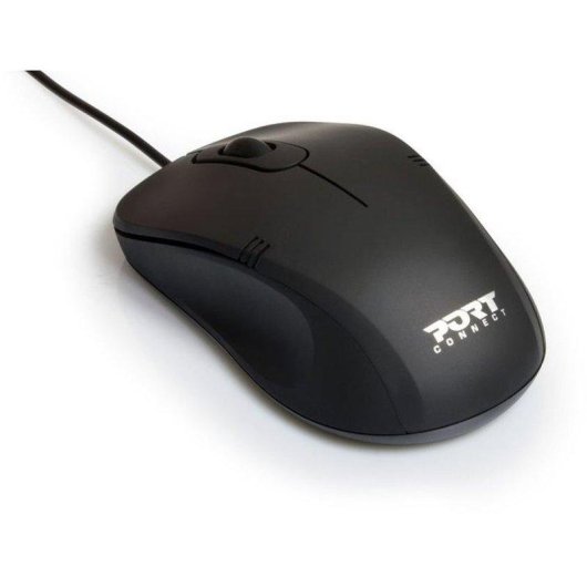 Ratón Port Designs 900400-PRO USB-A 1000 DPI Ambidiestro Negro Ergonomía