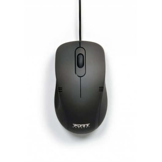 Ratón Port Designs 900400-PRO USB-A 1000 DPI Ambidiestro Negro Ergonomía