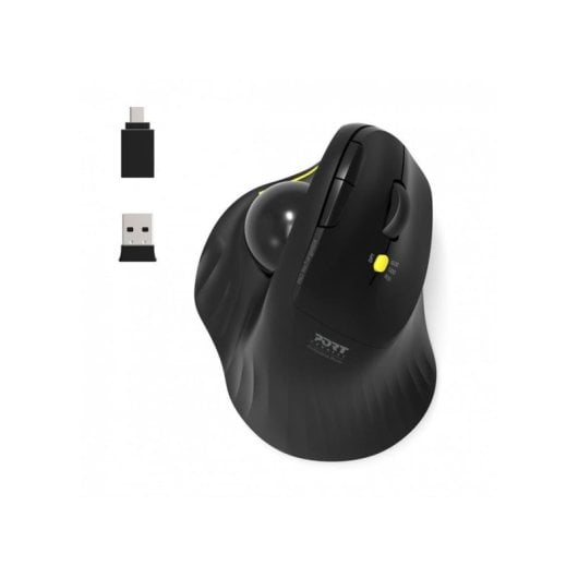 Ratón Port Designs 900719 Trackball Bluetooth 1600 DPI Negro Recargable
