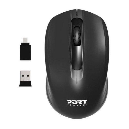 Ratón Port Designs 900508 Inalámbrico Ambidiestro 2.4 GHz 1000 DPI Negro