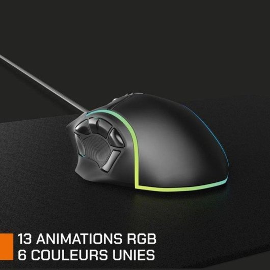 Ratón NOVA Gaming Virgo GM315 Cable RGB 12800 DPI 11 Botones Negro