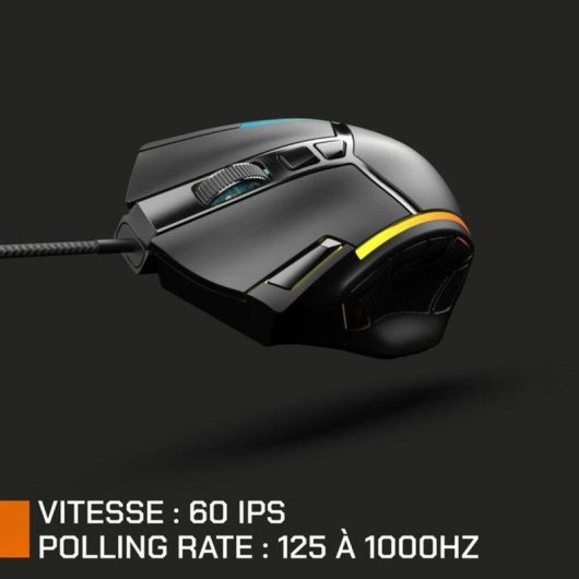 Ratón NOVA Gaming Virgo GM315 Cable RGB 12800 DPI 11 Botones Negro