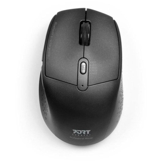 Ratón Port Designs 900715 Inalámbrico Bluetooth 2400 DPI Negro Recargable