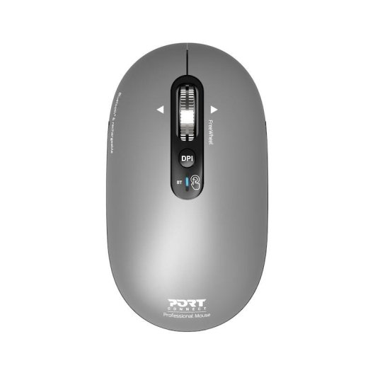 Port Designs Pure 910009 Mouse Bluetooth 3200 DPI Grigio Ricaricabile
