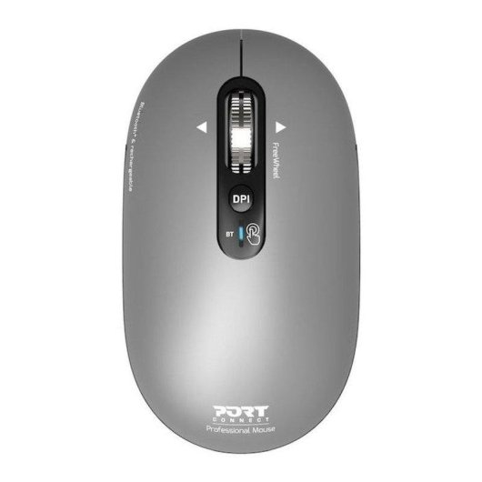 Port Designs Pure 910009 Mouse Bluetooth 3200 DPI Grigio Ricaricabile