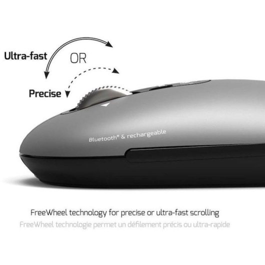 Port Designs Pure 910009 Mouse Bluetooth 3200 DPI Grigio Ricaricabile