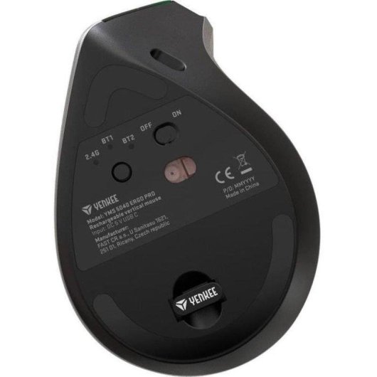 Ratón Yenkee YMS 5040 Vertical Inalámbrico Dual 3200 DPI Negro Mate Ergonomía