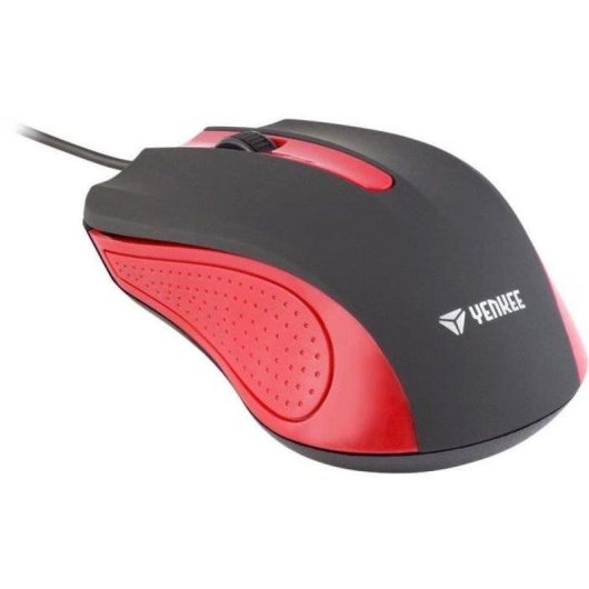 Ratón Yenkee YMS 1015RD Cable USB 1000 DPI Negro/Rojo 3 Botones Ergonomía