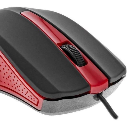 Ratón Yenkee YMS 1015RD Cable USB 1000 DPI Negro/Rojo 3 Botones Ergonomía