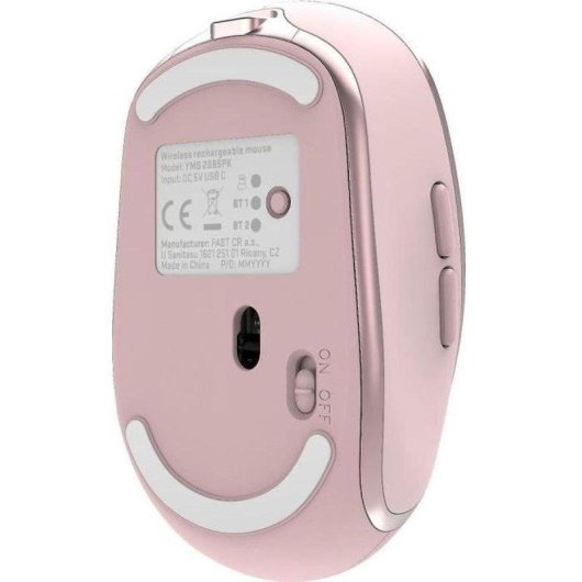 Ratón Yenkee YMS 2085PK Inalámbrico Bluetooth 2400 DPI Rosa 5 Botones