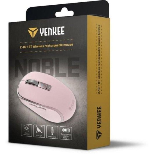 Ratón Yenkee YMS 2085PK Inalámbrico Bluetooth 2400 DPI Rosa 5 Botones