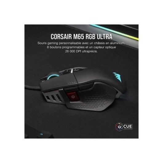 Maus Corsair M65 RGB Ultra Kabelgebunden 26000 DPI Schwarz mit MM100