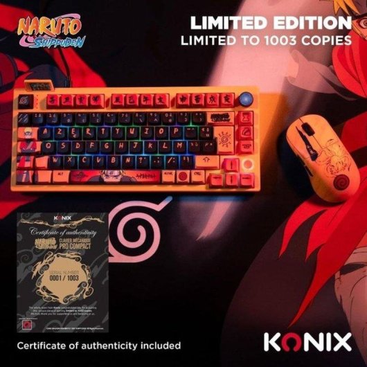 Tastatur Konix Naruto Kx Pro 75% Azerty RGB Hot Swap Dreifach Verbindung