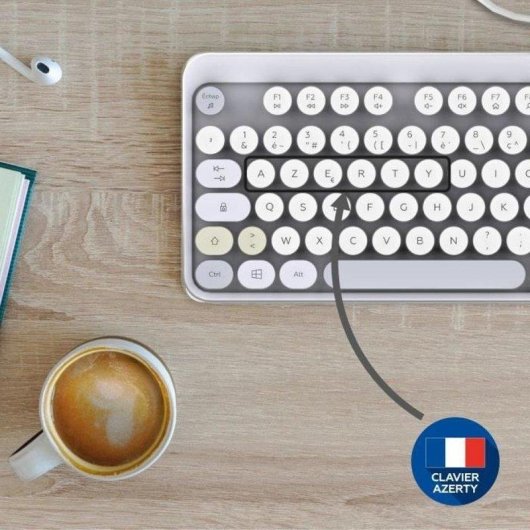 Teclado Mobility Lab inalámbrico membrana AZERTY con ratón óptico ambidiestro