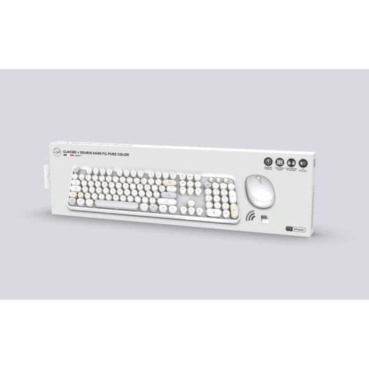 Teclado Mobility Lab inalámbrico membrana AZERTY con ratón óptico ambidiestro