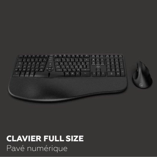Teclado Mobility Lab C30W inalámbrico ergonómico con ratón diestro recargable