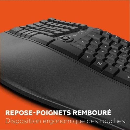 Teclado Mobility Lab C30W inalámbrico ergonómico con ratón diestro recargable