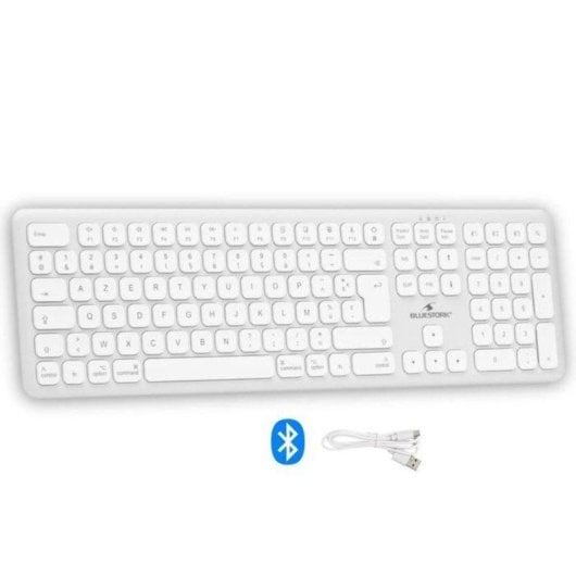 Teclado Bluestork KB BT MAC V2 inalámbrico Bluetooth AZERTY recargable USB-C blanco