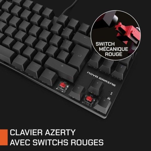 Tastatur NOVA gaming Sculptor NG306117 TKL Azerty RGB mit roten Switches