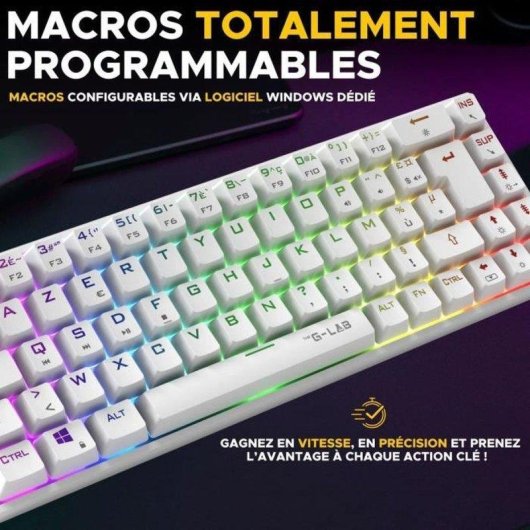 Tastiera The G-lab Keyz Titan 65% compatta gaming RGB switches rossi FR (azerty)