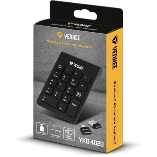 Teclado Yenkee YKB 4020 inalámbrico compacto con adaptador USB-C y pila AAA