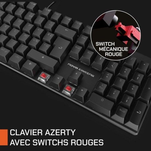 Tastatur NOVA gaming Hercule Azerty 104 Tasten RGB mit 12 Animationen