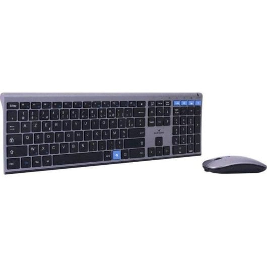 Tastiera Bluestork Grapheme Slim Azerty Metallica Silenziosa Wireless con Mouse Ambidestro